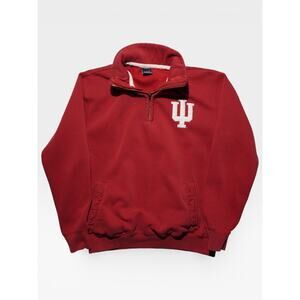 Vintage MV Sport IU Quarter Zip Pullover Sweatshirt Size L Distressed Character